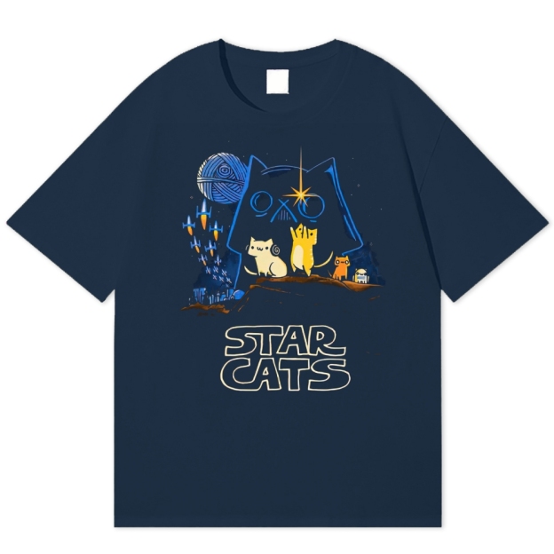 "Star Cats" Space Feline Parody Cotton T-shirt