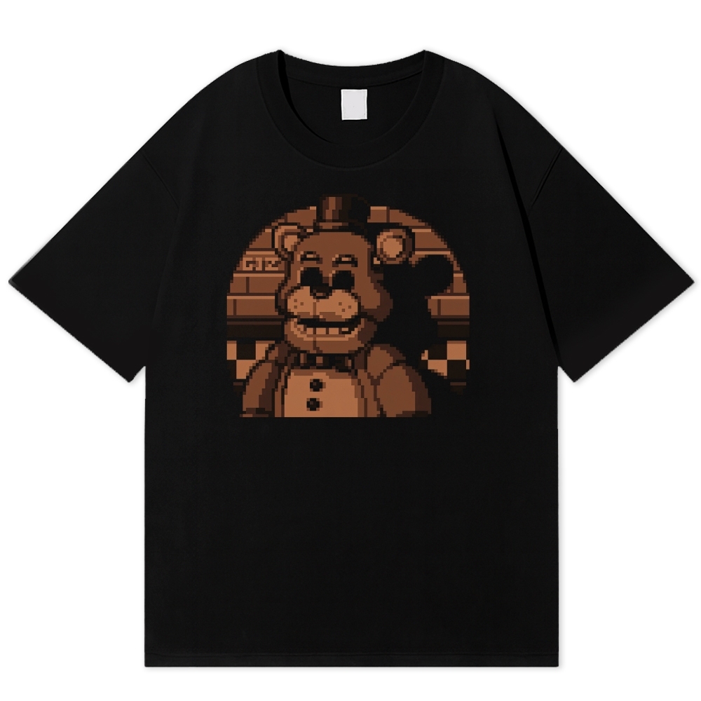 Pixel Art Animatronic Bear Retro Cotton T-shirt