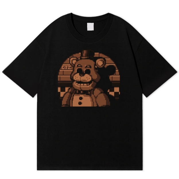 Pixel Art Animatronic Bear Retro Cotton T-shirt 