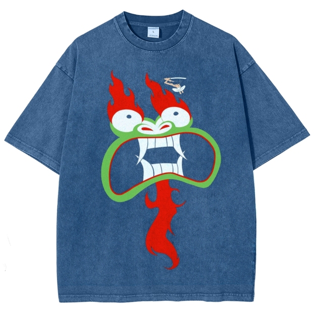 Samurai vs. Oni Demon Retro Washed T-Shirt