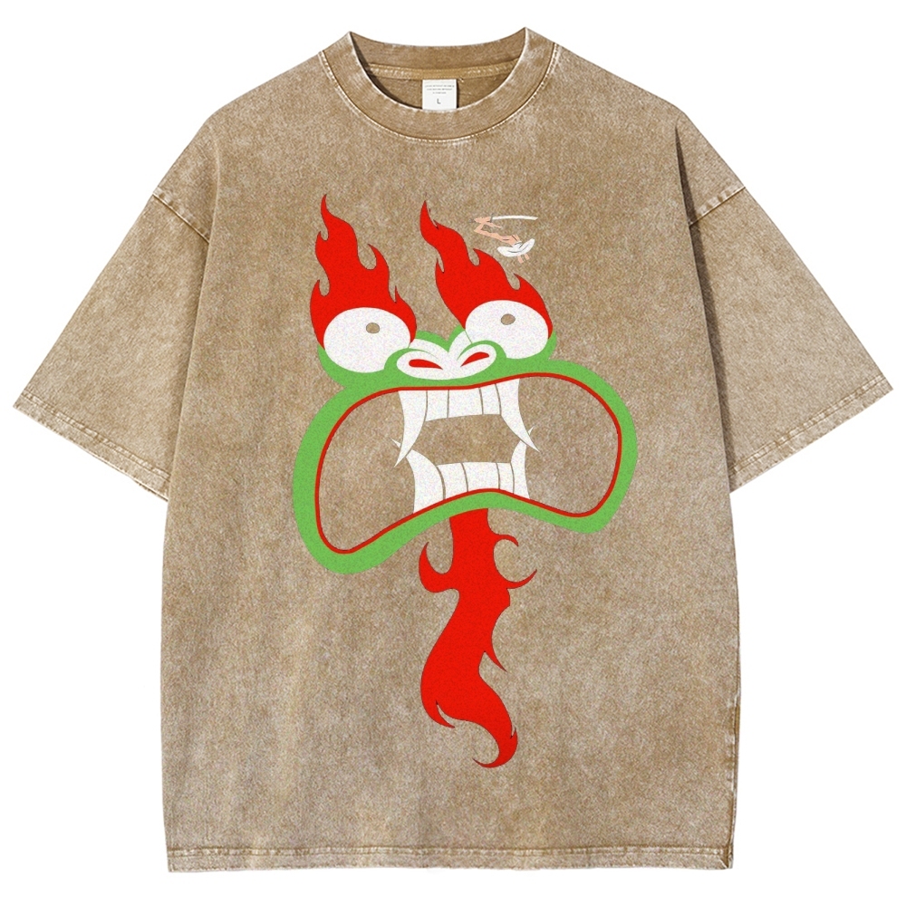 Samurai vs. Oni Demon Retro Washed T-Shirt