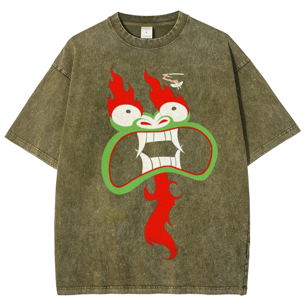 Samurai vs. Oni Demon Retro Washed T-Shirt