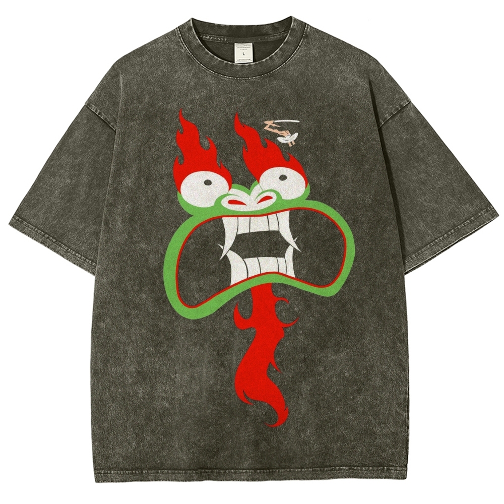 Samurai vs. Oni Demon Retro Washed T-Shirt