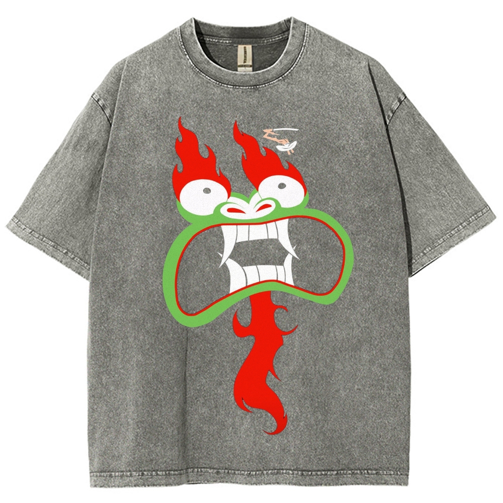 Samurai vs. Oni Demon Retro Washed T-Shirt
