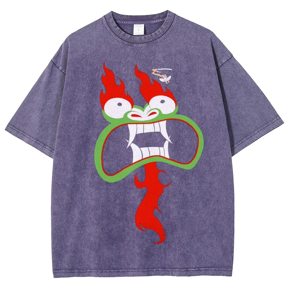 Samurai vs. Oni Demon Retro Washed T-Shirt