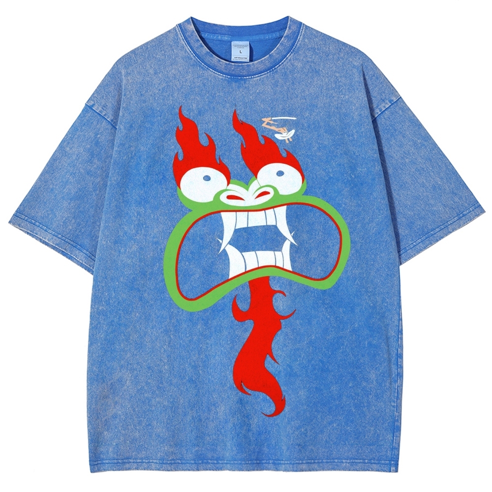 Samurai vs. Oni Demon Retro Washed T-Shirt