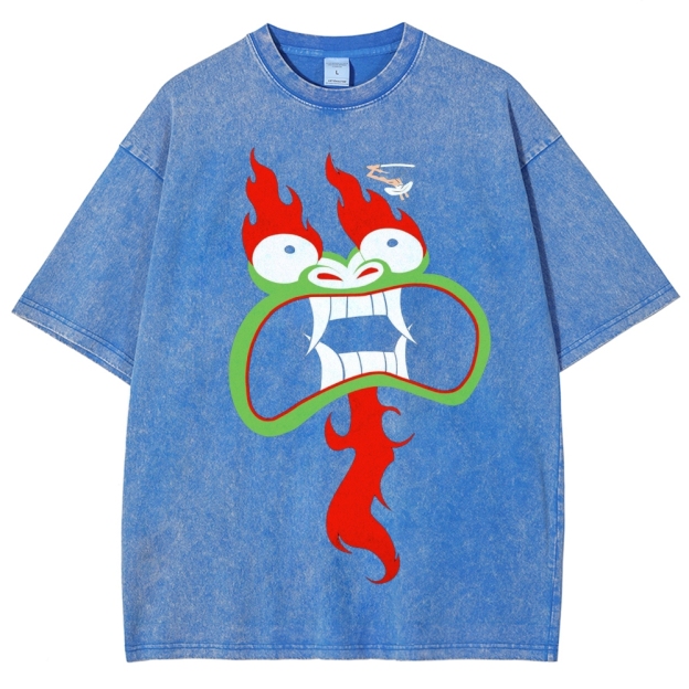 Samurai vs. Oni Demon Retro Washed T-Shirt