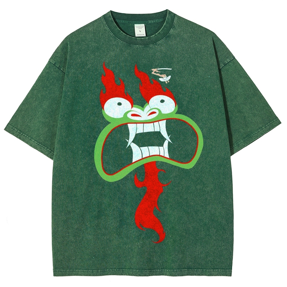 Samurai vs. Oni Demon Retro Washed T-Shirt