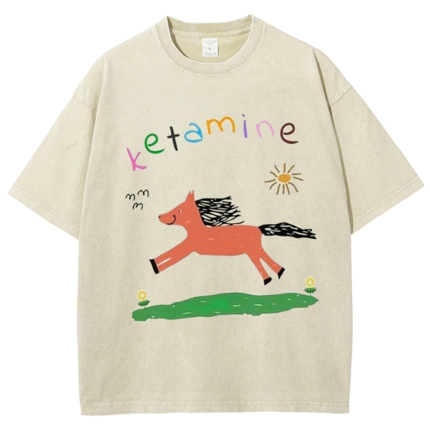 "Ketamine Pony" Whimsical Retro Washed T-Shirt