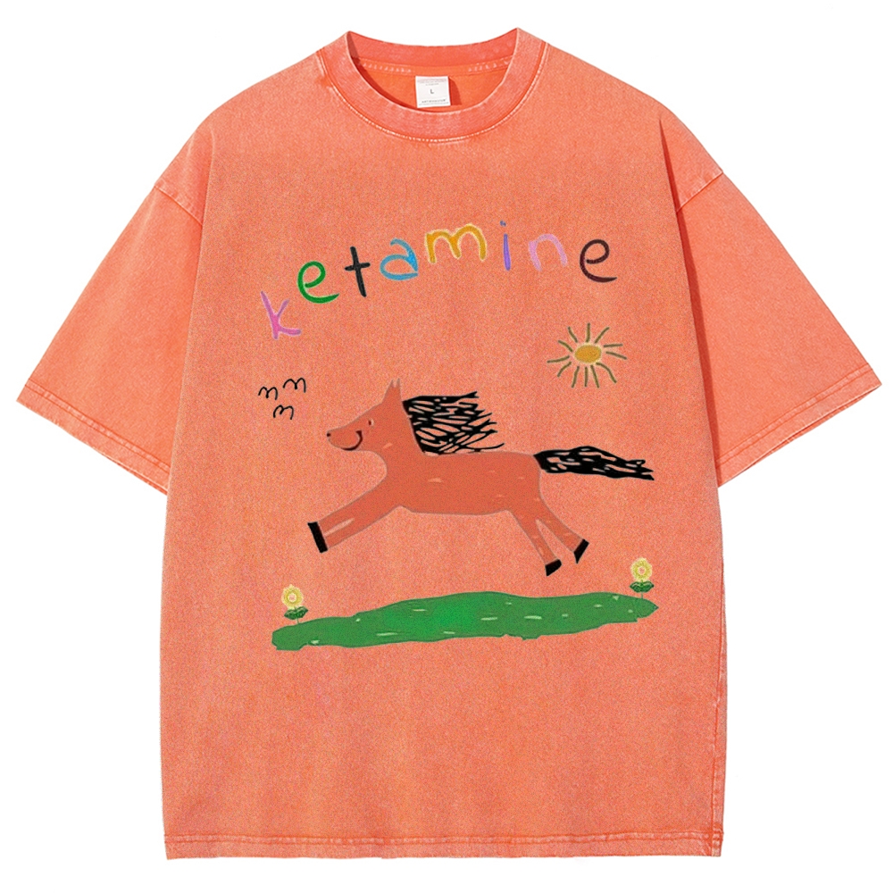 "Ketamine Pony" Whimsical Retro Washed T-Shirt