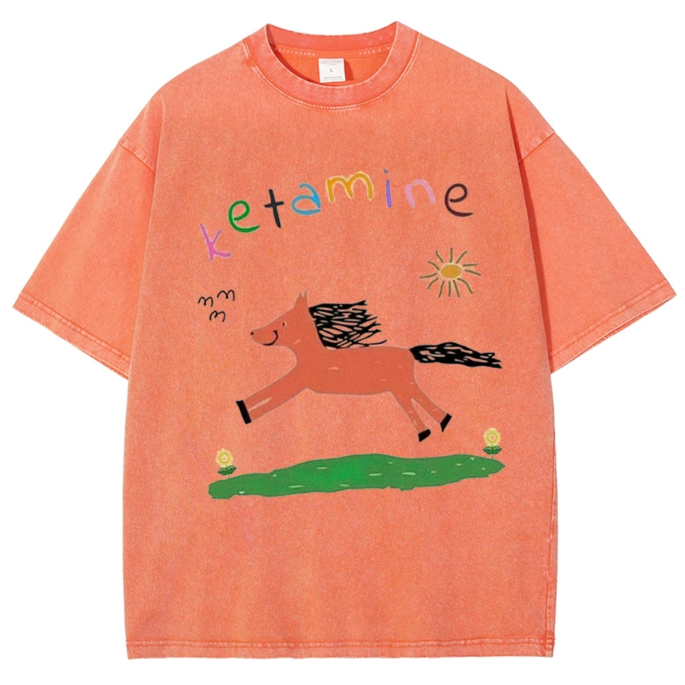 "Ketamine Pony" Whimsical Retro Washed T-Shirt