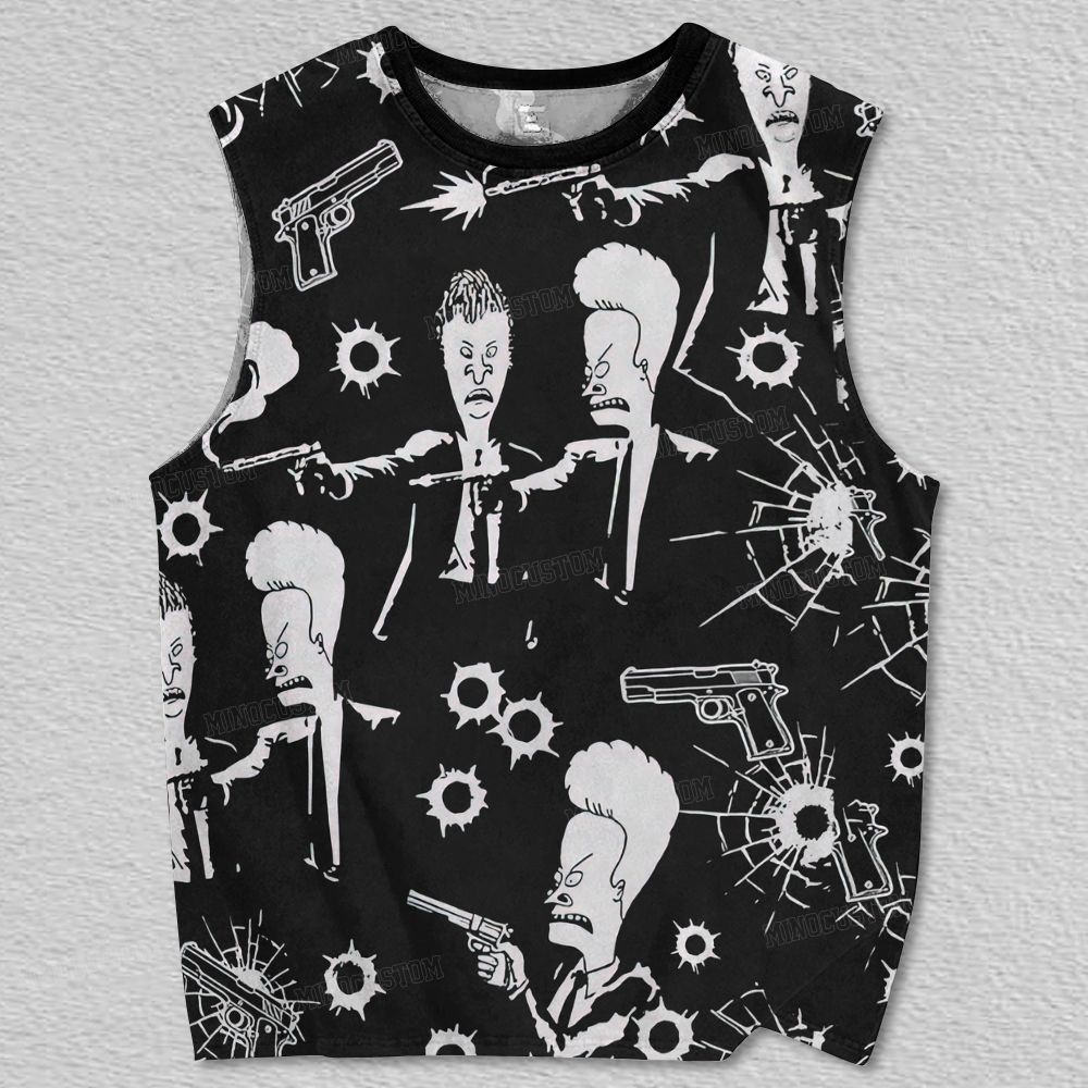 Retro Cartoon Gangster Printed Tank Top