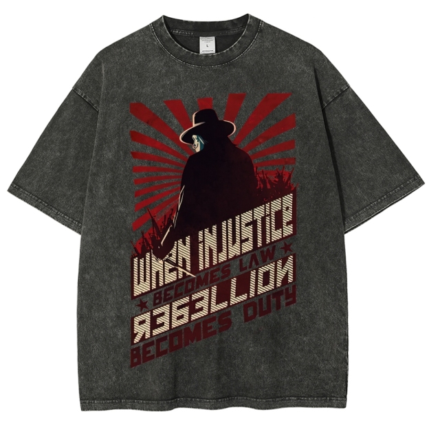 "When Injustice Becomes Law" Revolutionary Washed T-Shirt