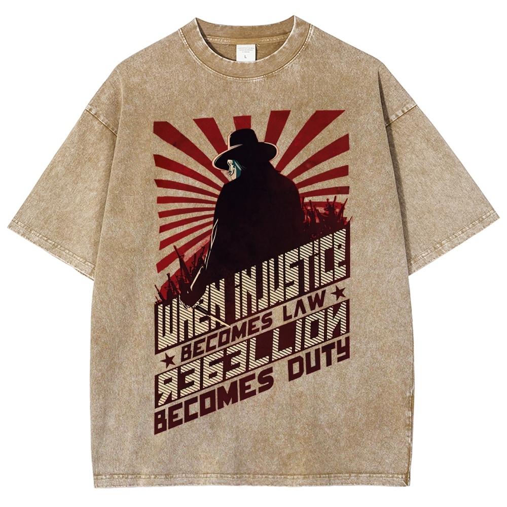 "When Injustice Becomes Law" Revolutionary Washed T-Shirt