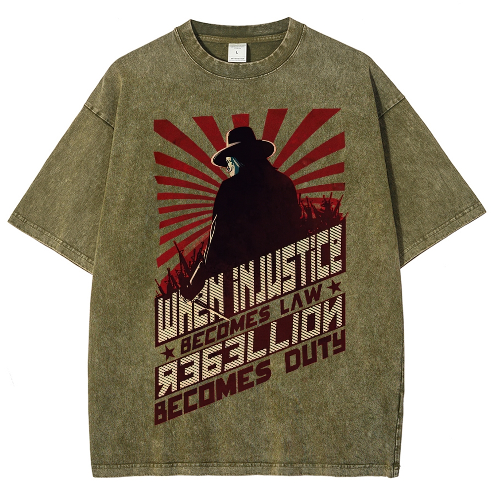 "When Injustice Becomes Law" Revolutionary Washed T-Shirt