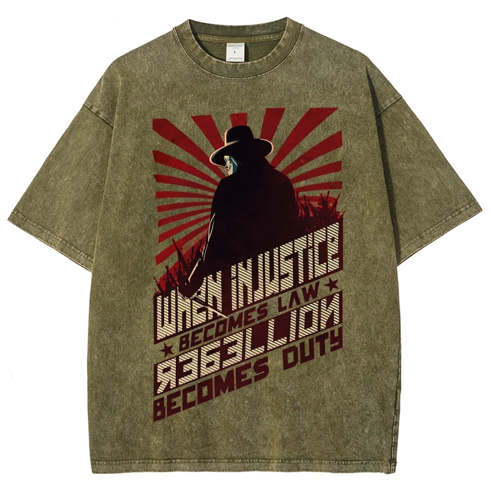 "When Injustice Becomes Law" Revolutionary Washed T-Shirt