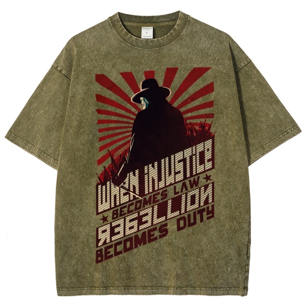 "When Injustice Becomes Law" Revolutionary Washed T-Shirt