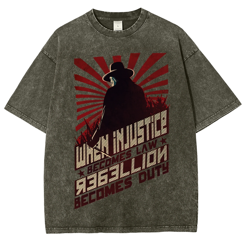 "When Injustice Becomes Law" Revolutionary Washed T-Shirt