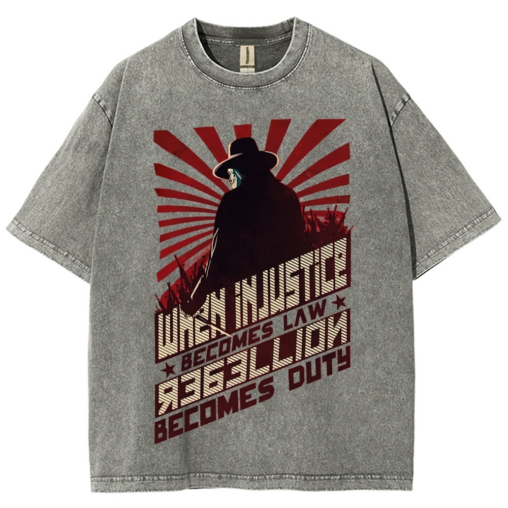 "When Injustice Becomes Law" Revolutionary Washed T-Shirt