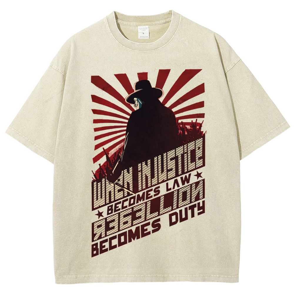 "When Injustice Becomes Law" Revolutionary Washed T-Shirt
