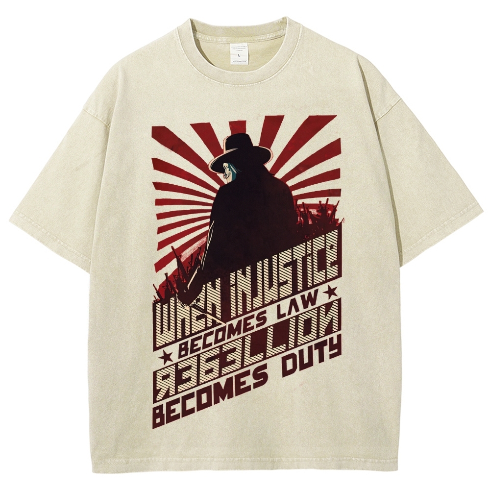 "When Injustice Becomes Law" Revolutionary Washed T-Shirt