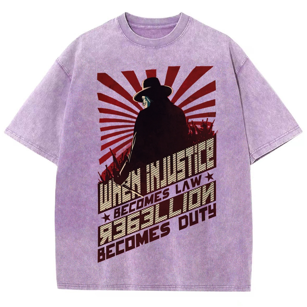 "When Injustice Becomes Law" Revolutionary Washed T-Shirt