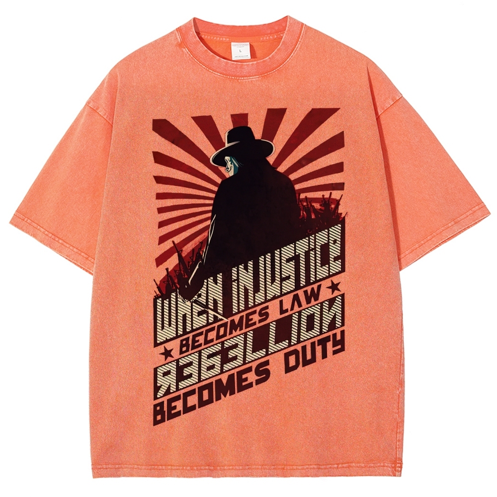 "When Injustice Becomes Law" Revolutionary Washed T-Shirt