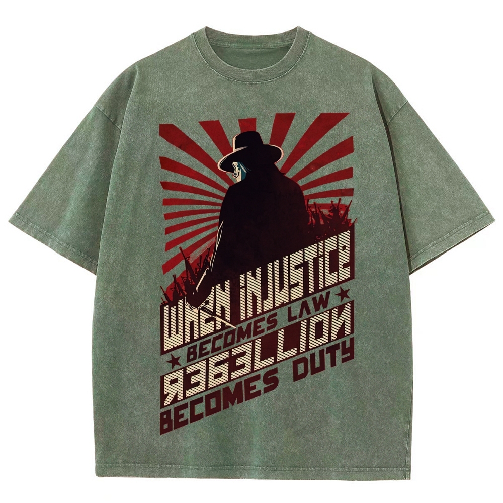 "When Injustice Becomes Law" Revolutionary Washed T-Shirt