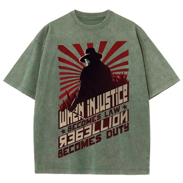 "When Injustice Becomes Law" Revolutionary Washed T-Shirt