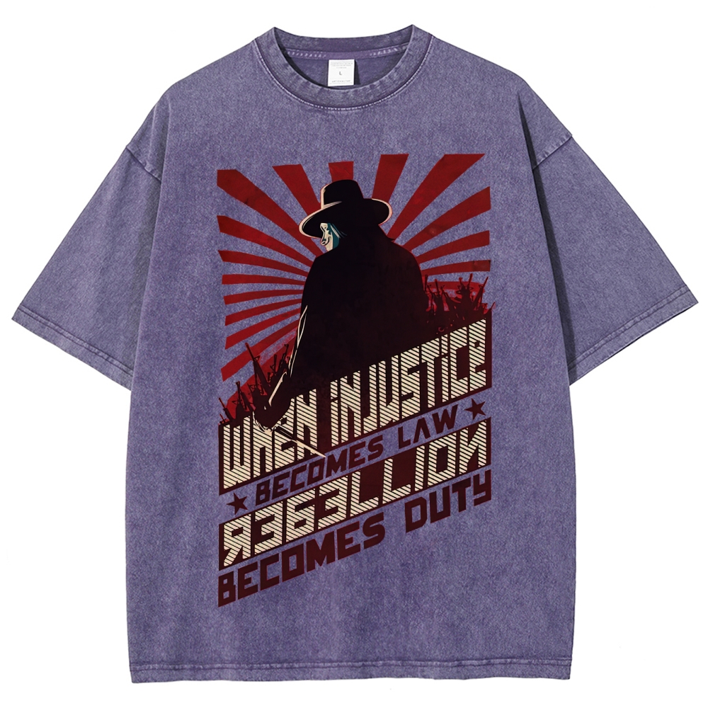"When Injustice Becomes Law" Revolutionary Washed T-Shirt