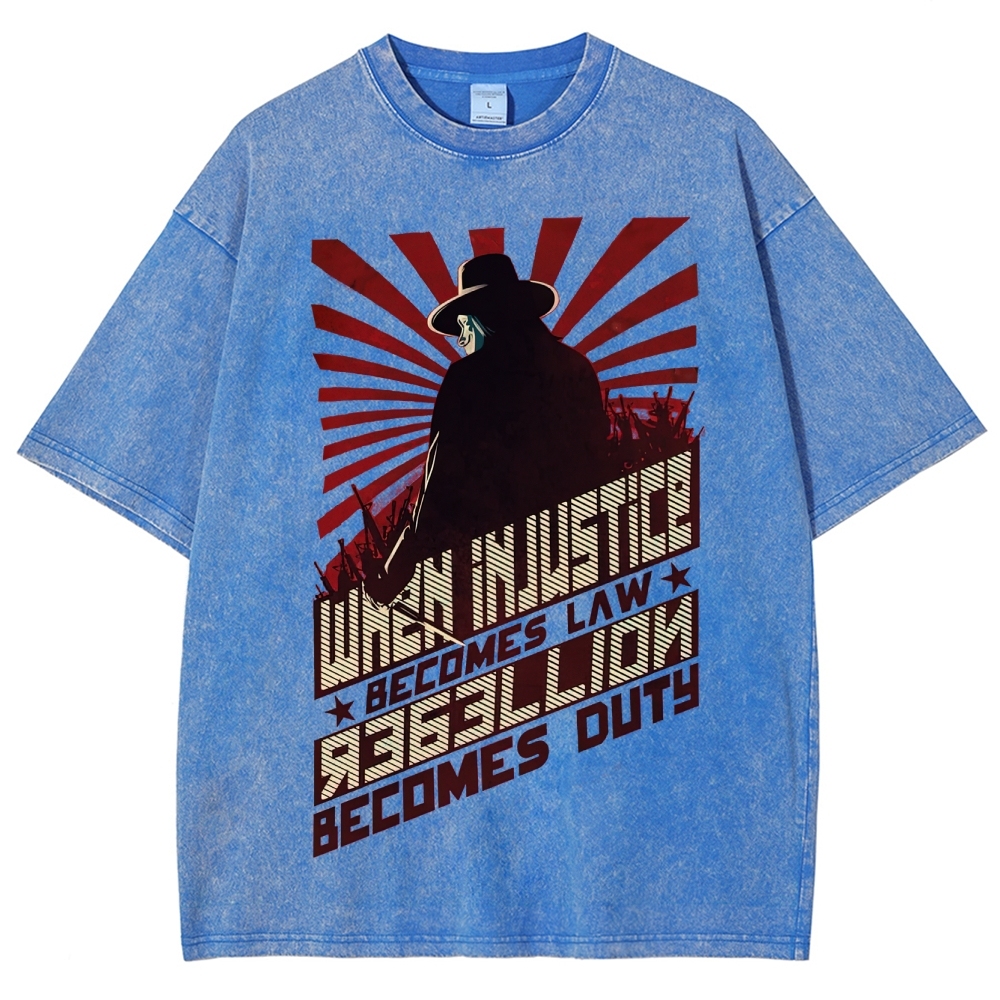 "When Injustice Becomes Law" Revolutionary Washed T-Shirt