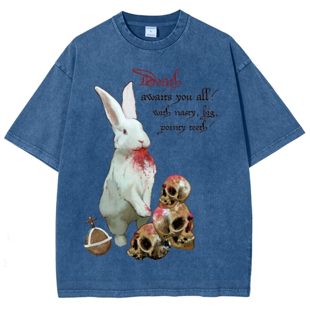 "Death Awaits You All" Killer Bunny Washed T-Shirt