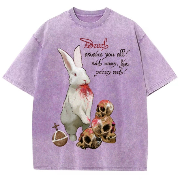"Death Awaits You All" Killer Bunny Washed T-Shirt