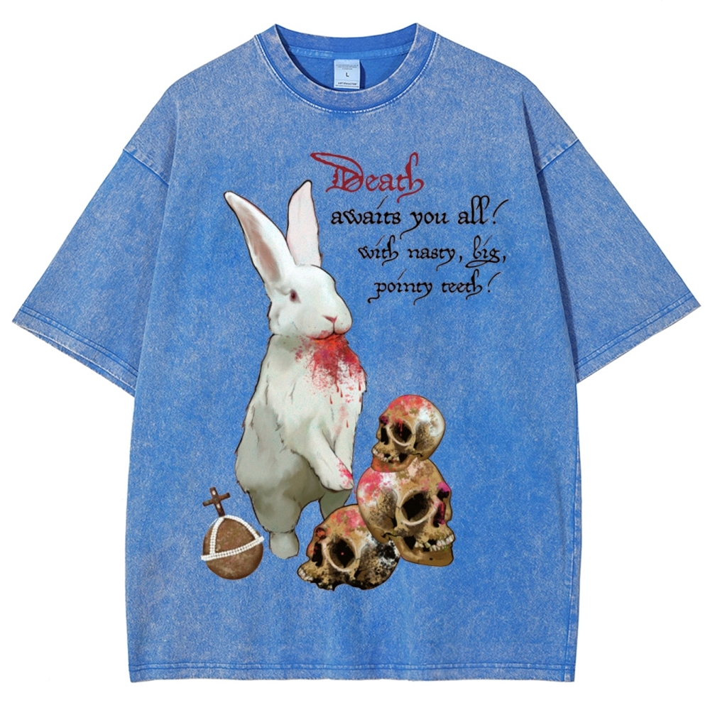 "Death Awaits You All" Killer Bunny Washed T-Shirt