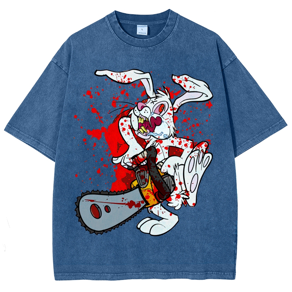 Chainsaw Killer Bunny Washed T-Shirt