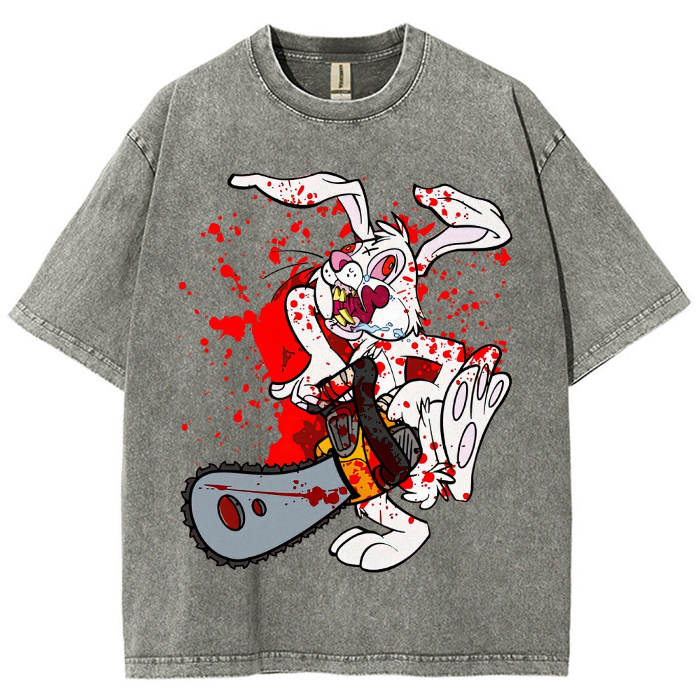 Chainsaw Killer Bunny Washed T-Shirt