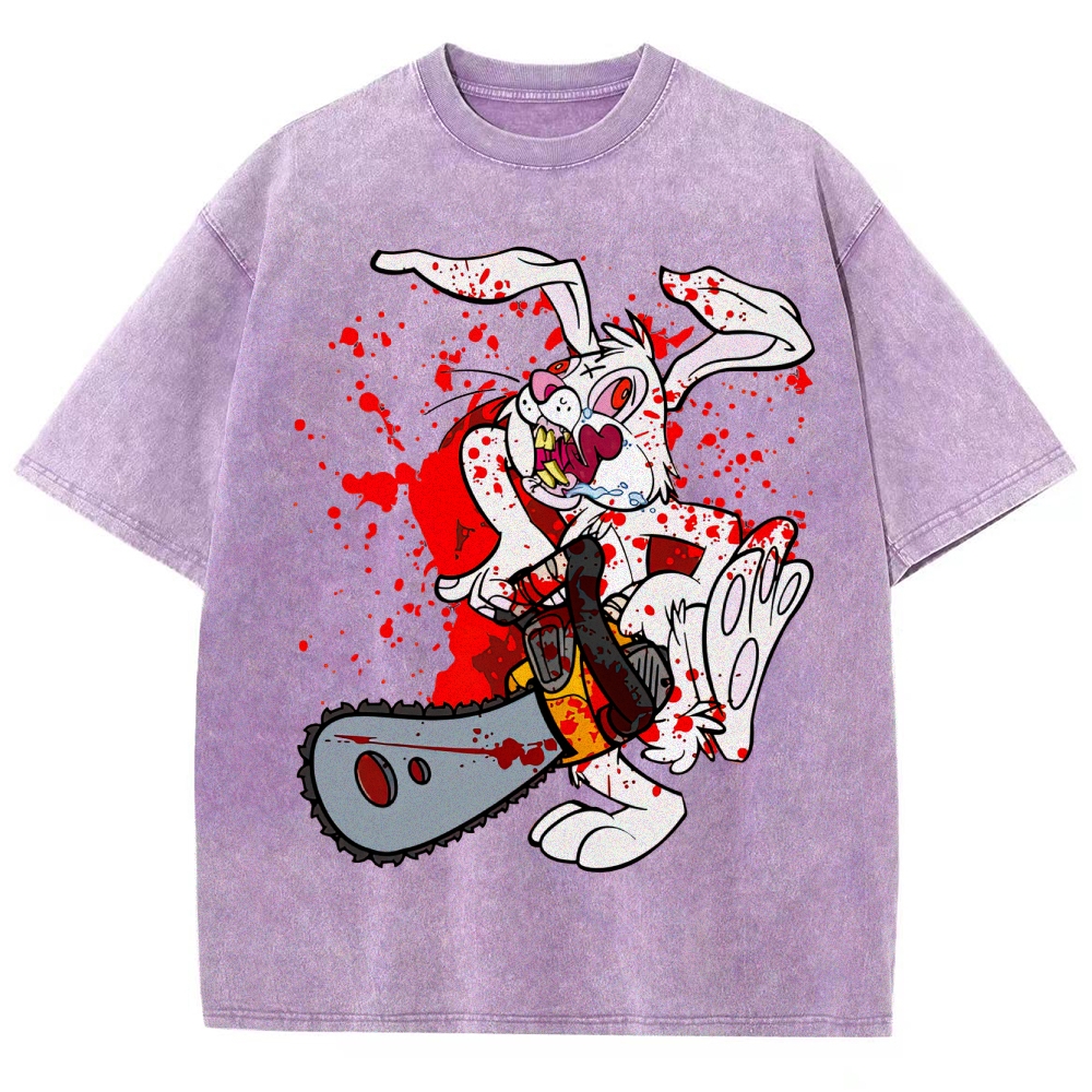 Chainsaw Killer Bunny Washed T-Shirt