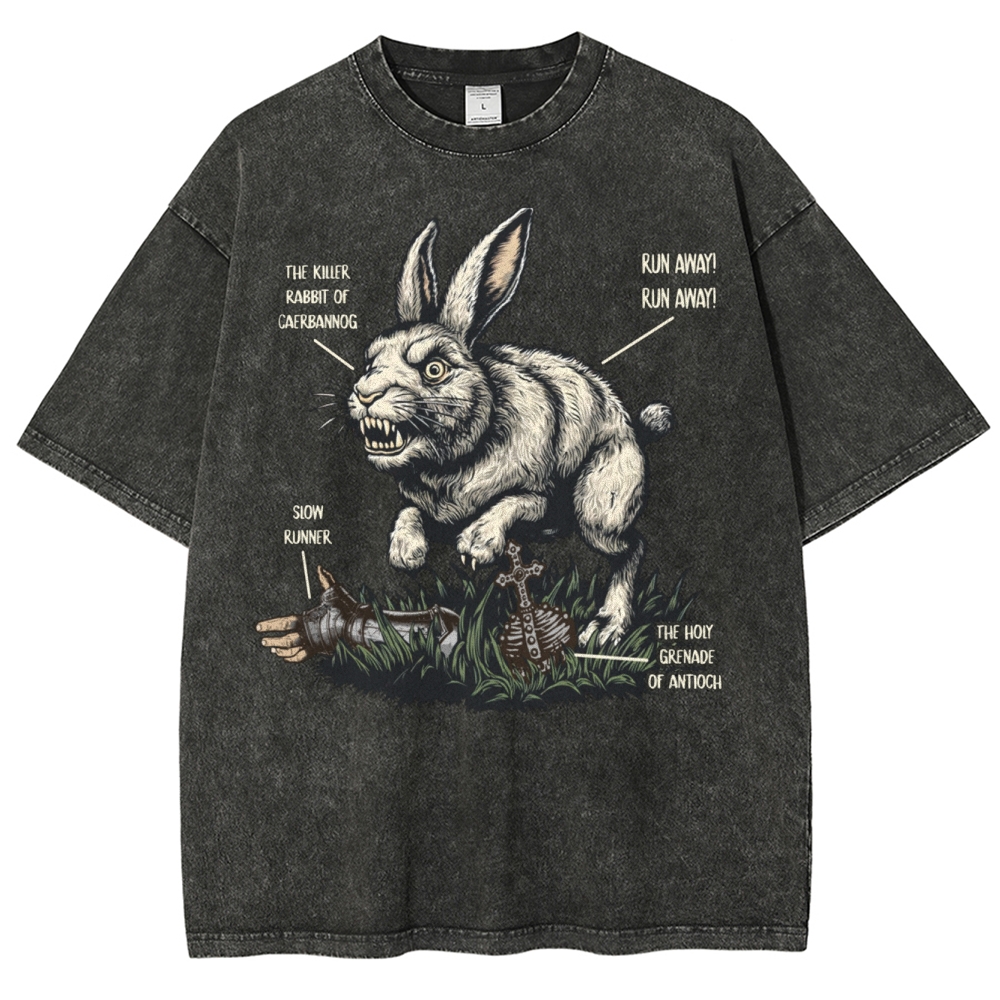 "Killer Rabbit of Caerbannog" Anatomy Washed T-Shirt