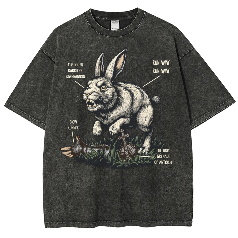 "Killer Rabbit of Caerbannog" Anatomy Washed T-Shirt