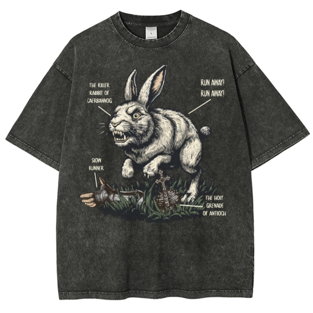 "Killer Rabbit of Caerbannog" Anatomy Washed T-Shirt