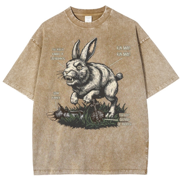 "Killer Rabbit of Caerbannog" Anatomy Washed T-Shirt