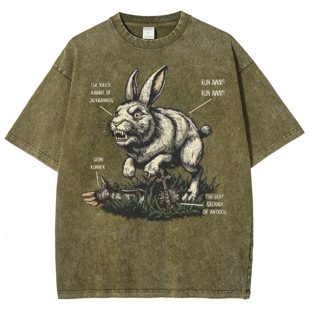 "Killer Rabbit of Caerbannog" Anatomy Washed T-Shirt