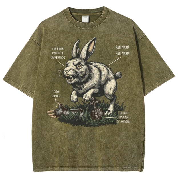 "Killer Rabbit of Caerbannog" Anatomy Washed T-Shirt