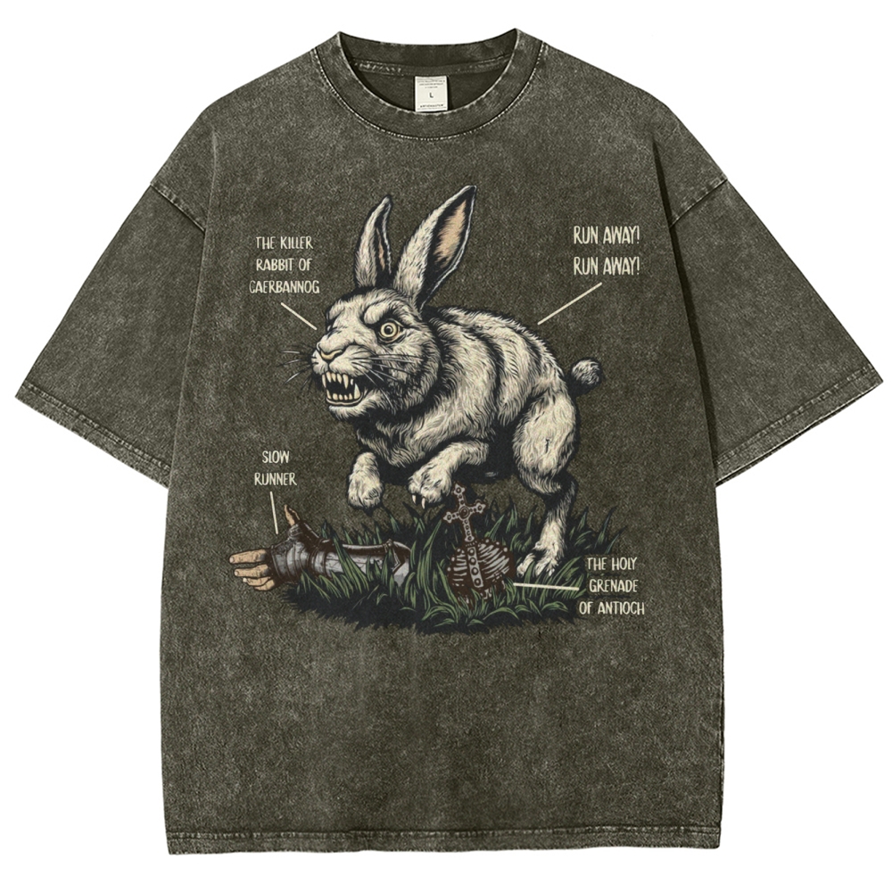 "Killer Rabbit of Caerbannog" Anatomy Washed T-Shirt