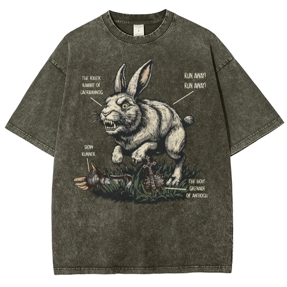 "Killer Rabbit of Caerbannog" Anatomy Washed T-Shirt