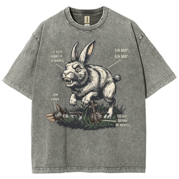 "Killer Rabbit of Caerbannog" Anatomy Washed T-Shirt