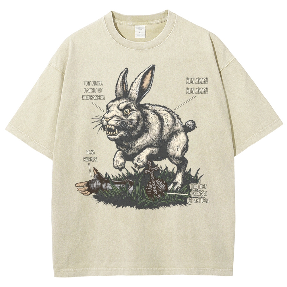 "Killer Rabbit of Caerbannog" Anatomy Washed T-Shirt
