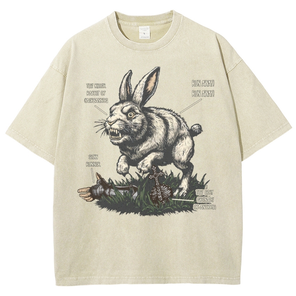 "Killer Rabbit of Caerbannog" Anatomy Washed T-Shirt