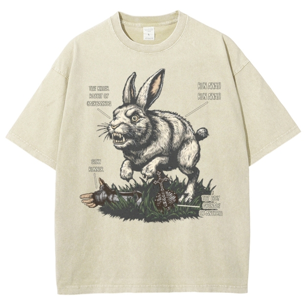 "Killer Rabbit of Caerbannog" Anatomy Washed T-Shirt