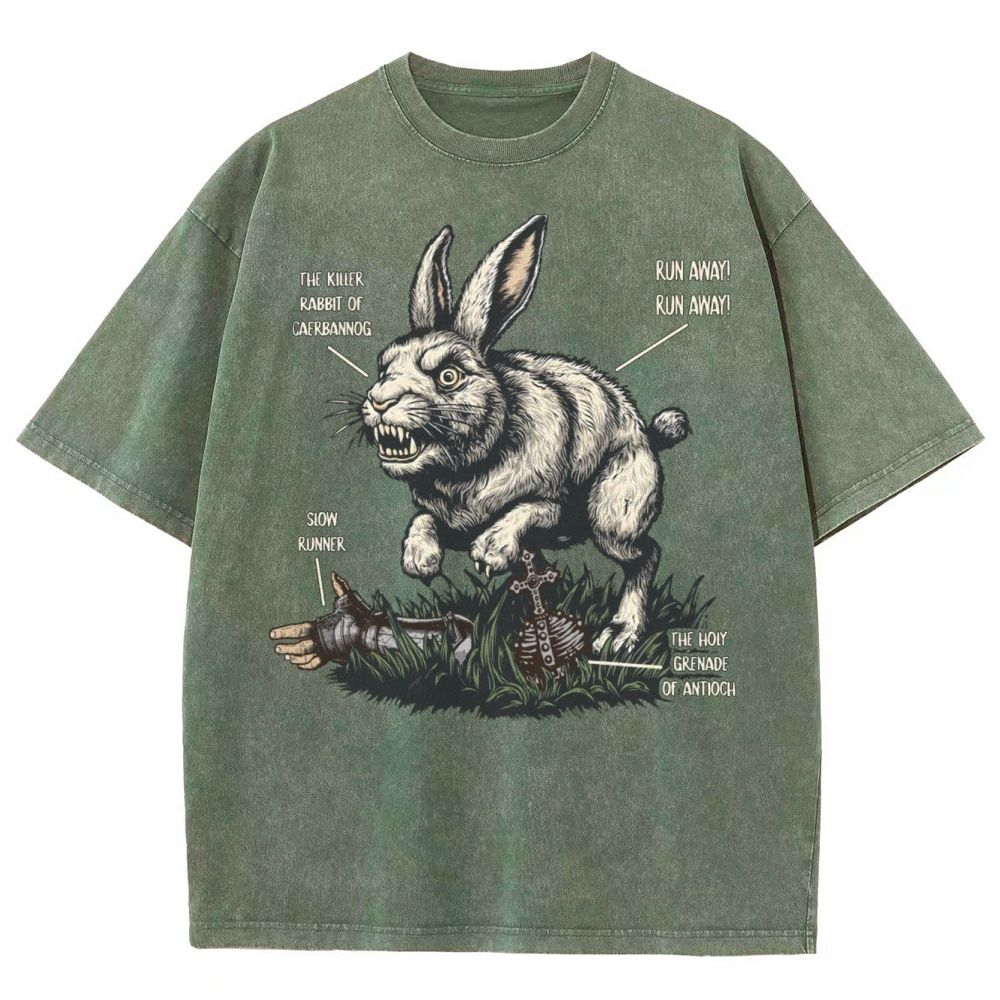 "Killer Rabbit of Caerbannog" Anatomy Washed T-Shirt